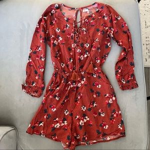 Hollister Long Sleeve Floral Romper